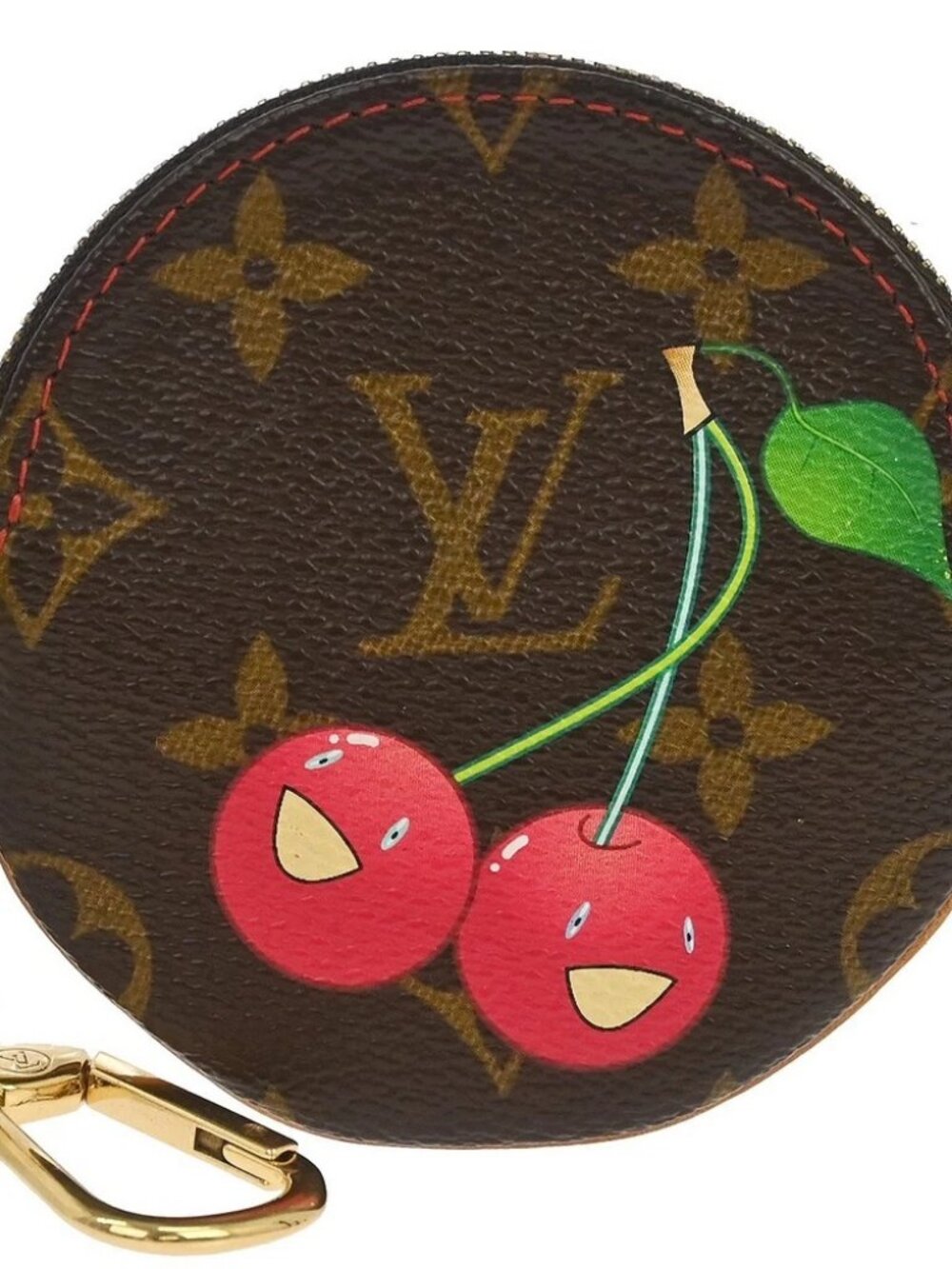 Louis Vuitton Cherry Porte Monnaie Rond Coin Case Wallet